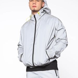 Fashion Nova Light Gray Hooded Jacket